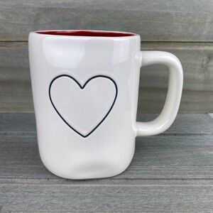Rae Dunn Heart Coffee Mug Artisan Collection by Magenta Valentine’s Red White